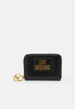 I primi 10 😉 Love Moschino SMALL ZIP AROUND LOGO - Portafoglio - Nero, Donna 🤩