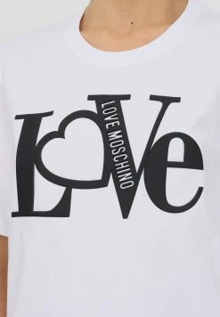 Vendita calda 😍 Love Moschino T-shirt Con Stampa - Optical White, Donna 🔔 -Vendite Love Moschino dd010511d7954a4b93f6a87c0d36aedc