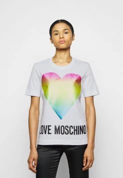 Vendita all'ingrosso 🎉 Love Moschino T-shirt Con Stampa - Optical White, Donna 🔔
