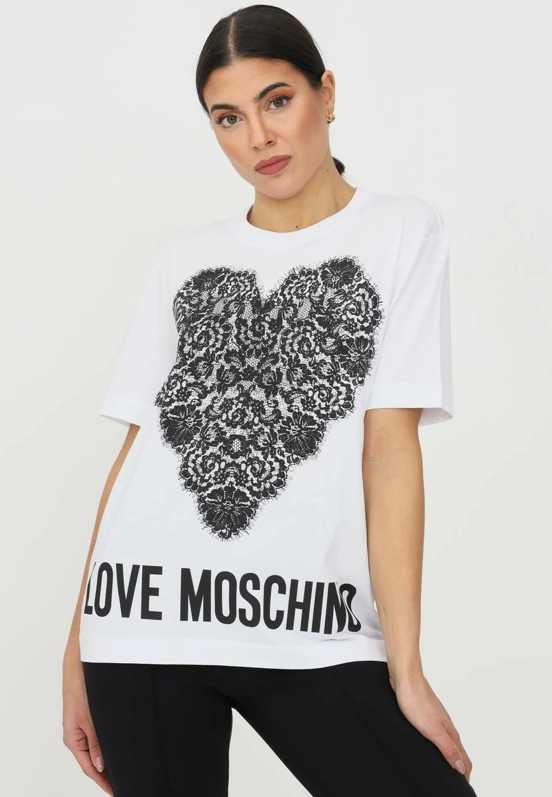 Sconto π₯° Love Moschino T-shirt Con Stampa - Optical White, Donna π 1 Sconto π₯° Love Moschino T-shirt Con Stampa - Optical White, Donna π