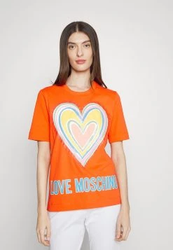 Buono ✔️ Love Moschino T-shirt Con Stampa - Orange, Donna 🧨