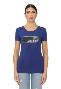 Vendita calda 🤩 Love Moschino T-shirt Con Stampa - Elettric Blue, Donna 😉 -Vendite Love Moschino edc4a7ffbecd4ccdb9ce758d5eaa44ec