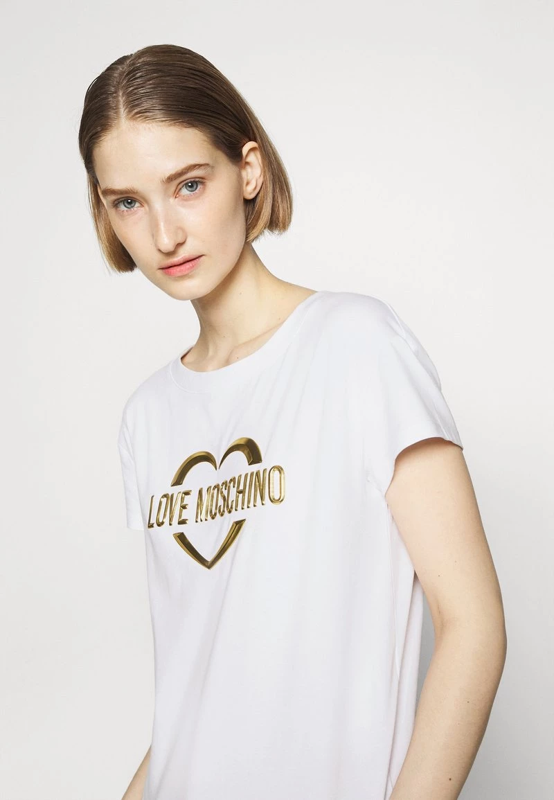 Il più economico 💯 Love Moschino T-shirt Con Stampa - Optical White, Donna 👍 4 Il più economico 💯 Love Moschino T-shirt Con Stampa - Optical White, Donna 👍 - immagine 4