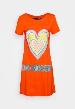 Promo ⭐ Love Moschino Vestito Di Maglina - Orange, Donna 😉
