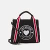 Presa 👏 Love Moschino STRIPED 👜 HANDBAG - Borsa A Mano - Nero, Donna 🔔