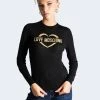 Buono 🎉 Love Moschino Maglietta A Manica Lunga - Black, Donna 😀