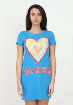 Nuovo di zecca π Love Moschino Vestito Di Maglina - Azure, Donna β